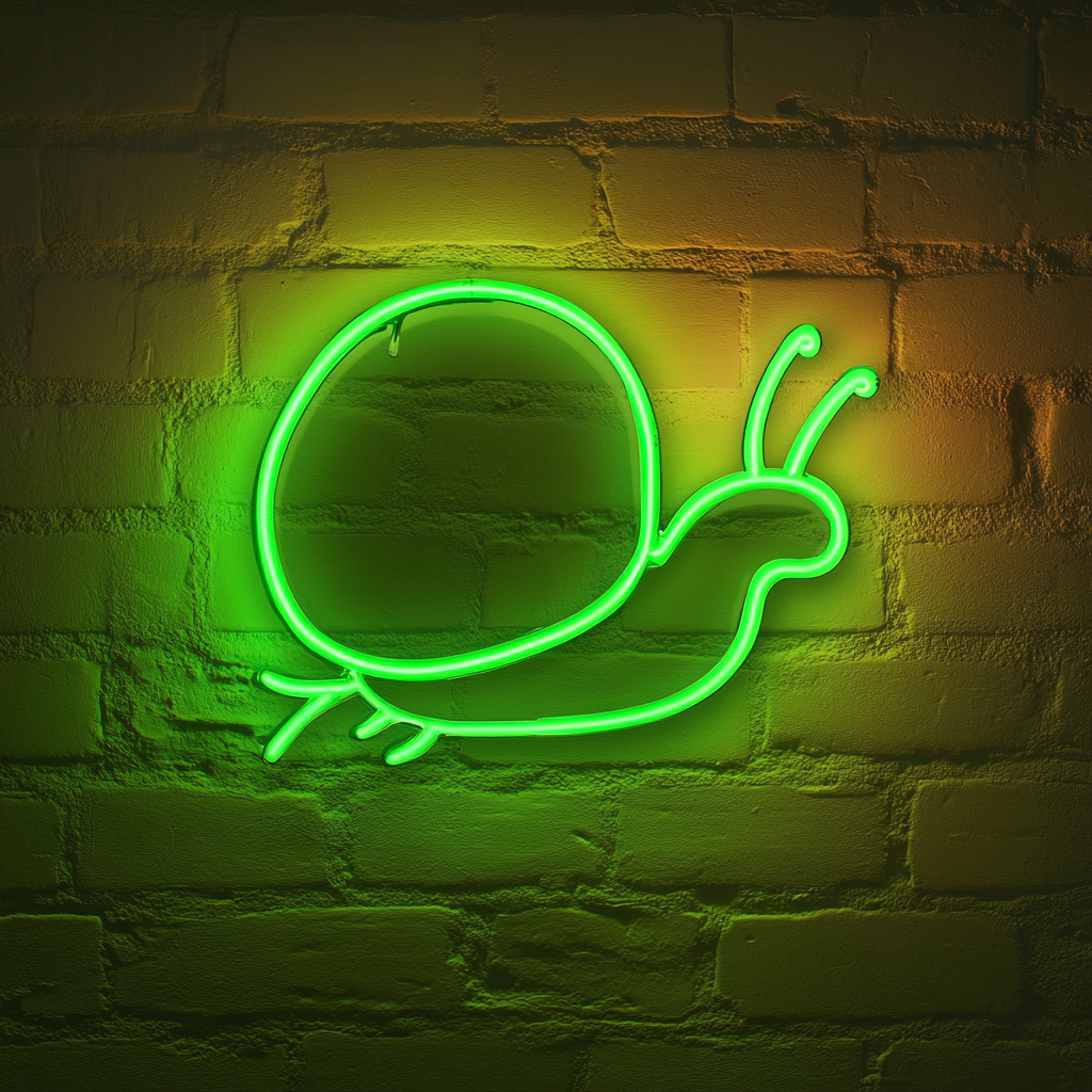 Snail - Green Neon Sign, 24 Inches