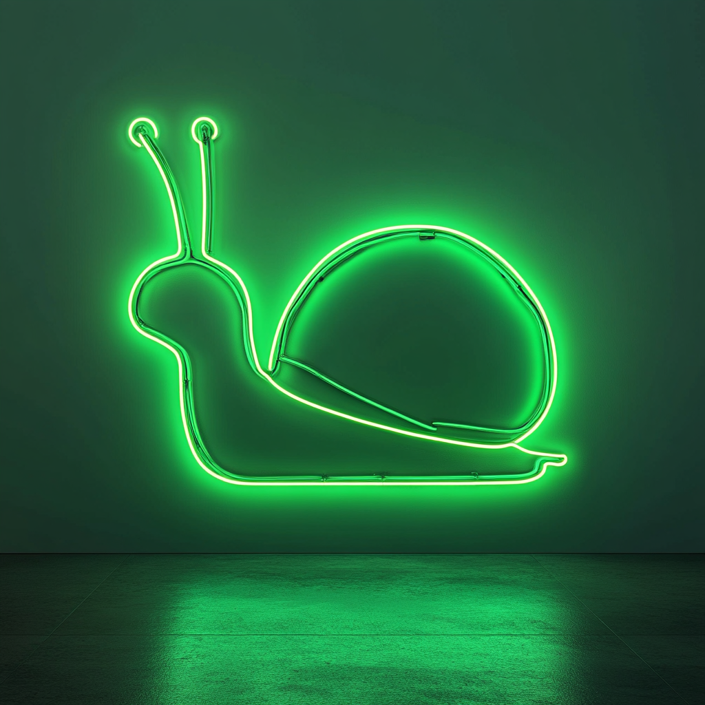 Snail - Green Neon Sign, 24 Inches