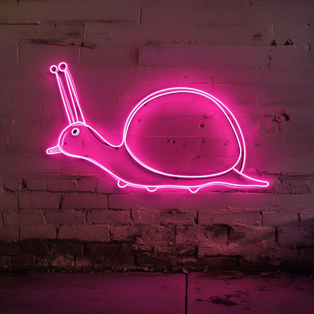 Snail - Pink Neon Sign, 24 Inches