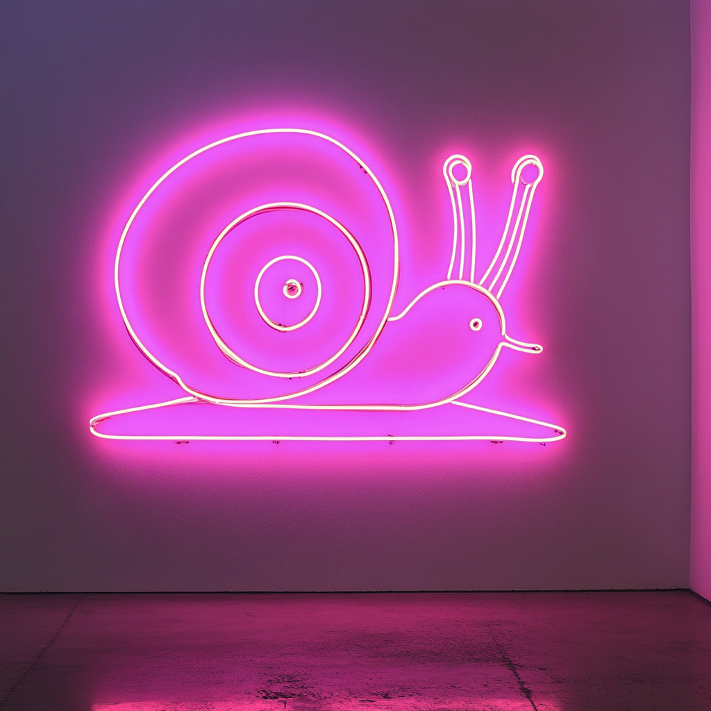 Snail - Pink Neon Sign, 18 Inches