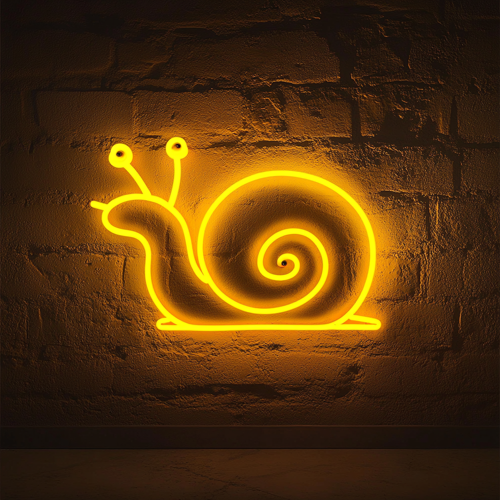 Snail - Yellow Neon Sign, 24 Inches