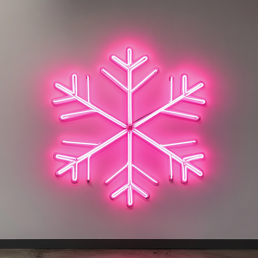 Snowflake - Pink Neon Sign, 18 Inches