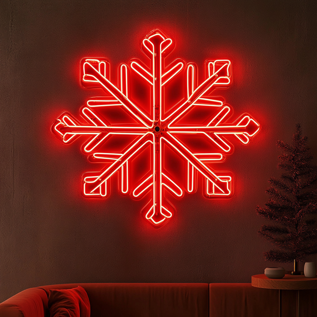 Snowflake - Red Neon Sign, 24 Inches
