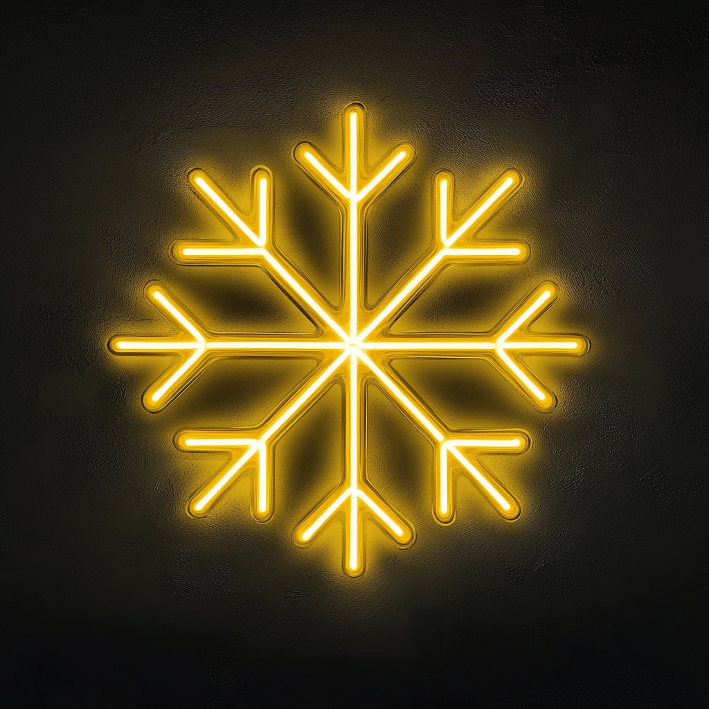 Snowflake - Yellow Neon Sign, 24 Inches