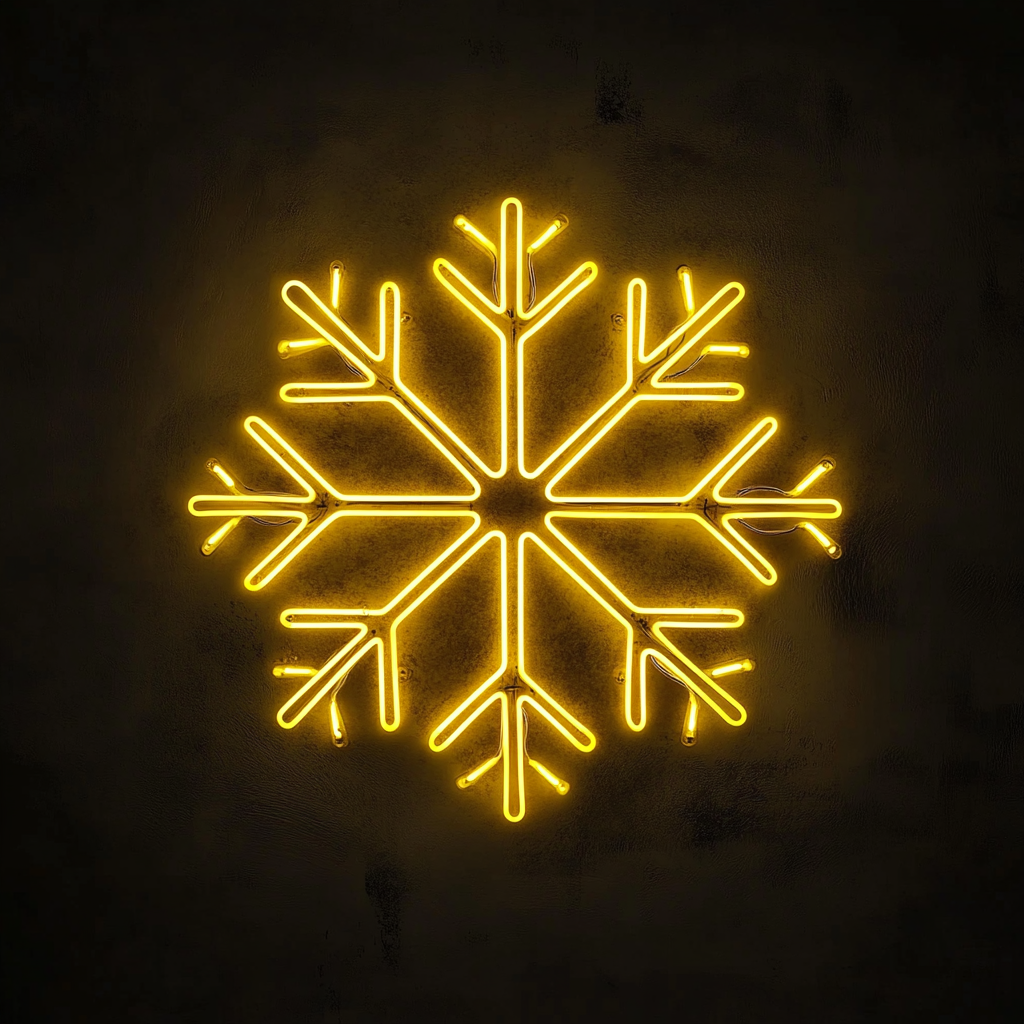 Snowflake - Yellow Neon Sign, 24 Inches