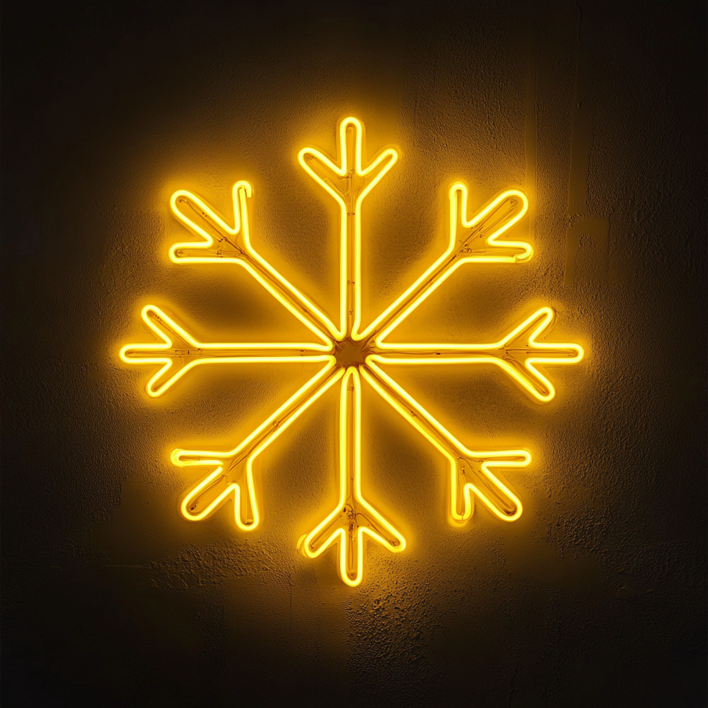 Snowflake - Yellow Neon Sign, 24 Inches
