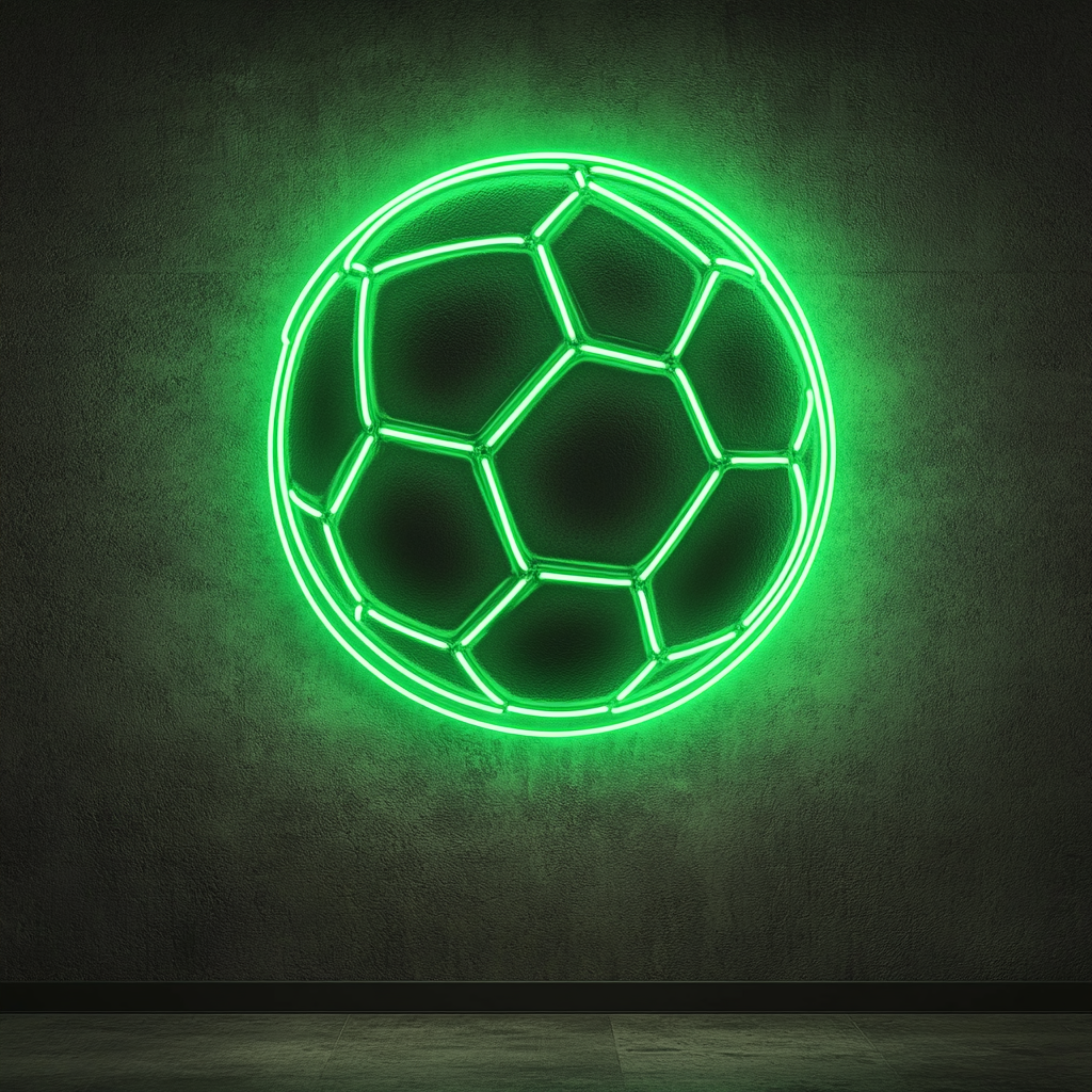 Soccerball - Green Neon Sign, 24 Inches