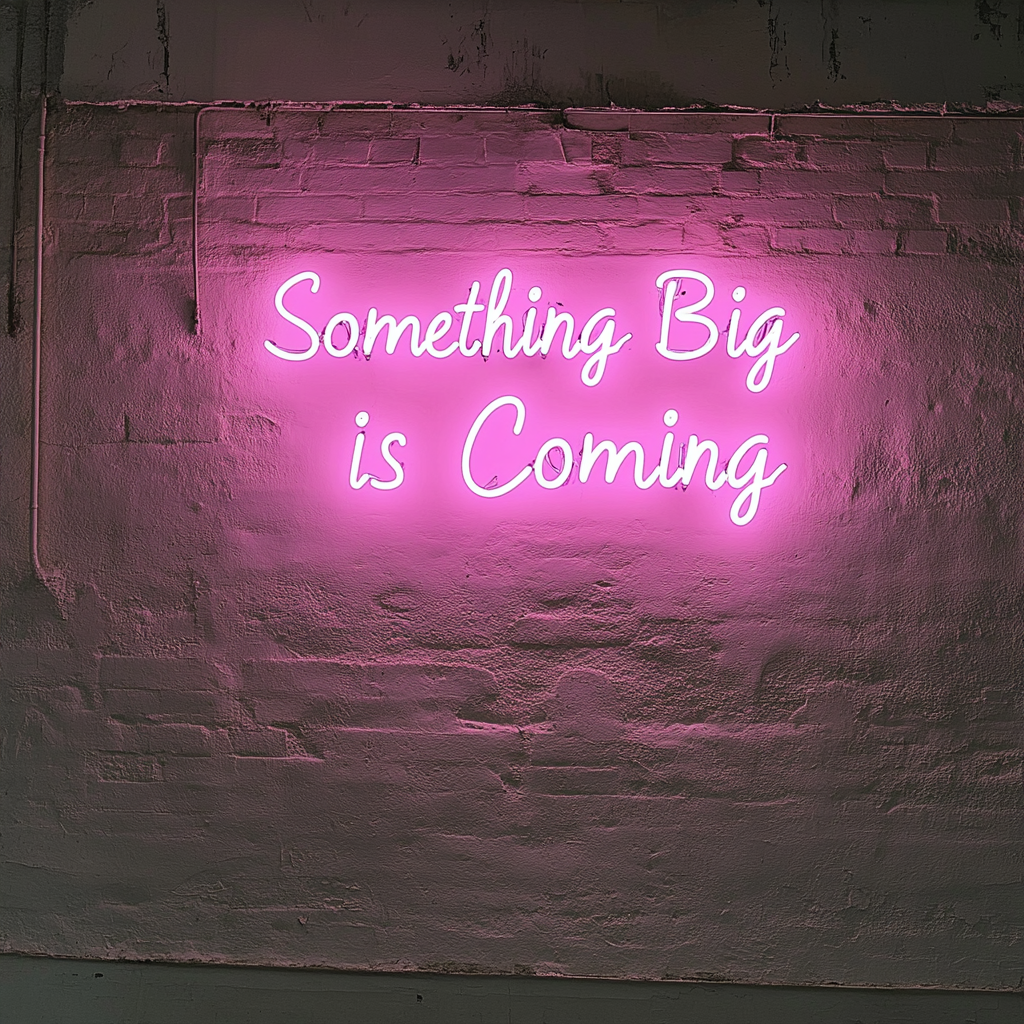 "Something Big is Coming" - Pink Neon Sign, 24 Inches
