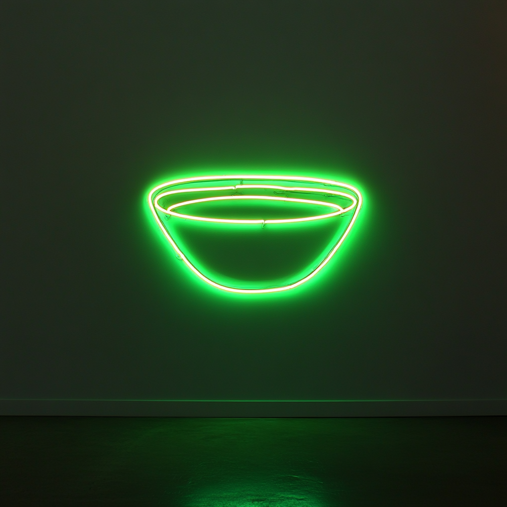 Soup Bowl - Green Neon Sign, 24 Inches