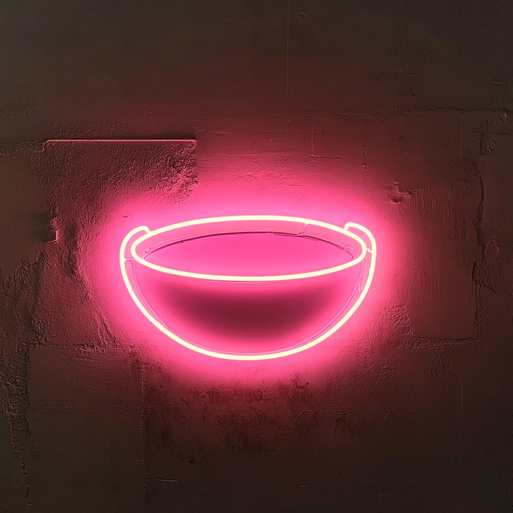 Soup Bowl - Pink Neon Sign, 18 Inches