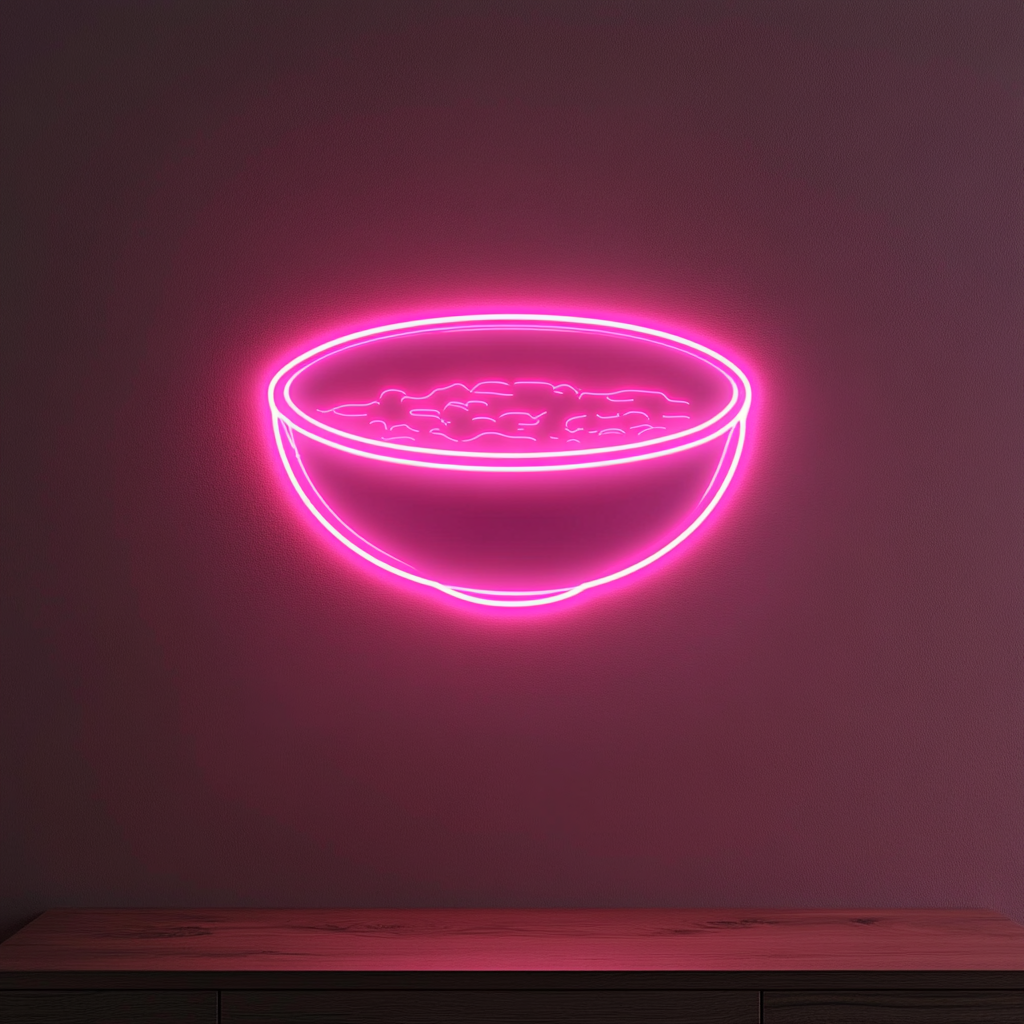 Soup Bowl - Pink Neon Sign, 18 Inches