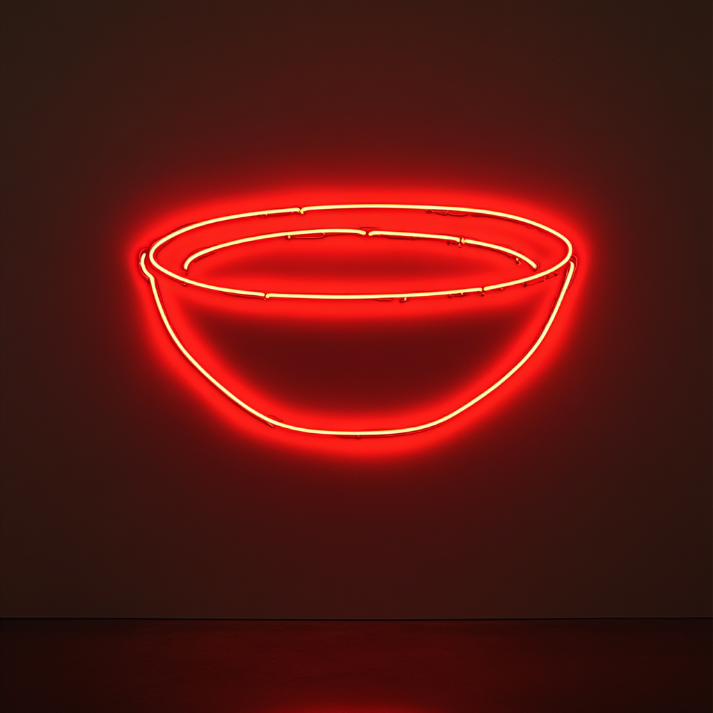 Soup Bowl - Red Neon Sign, 24 Inches