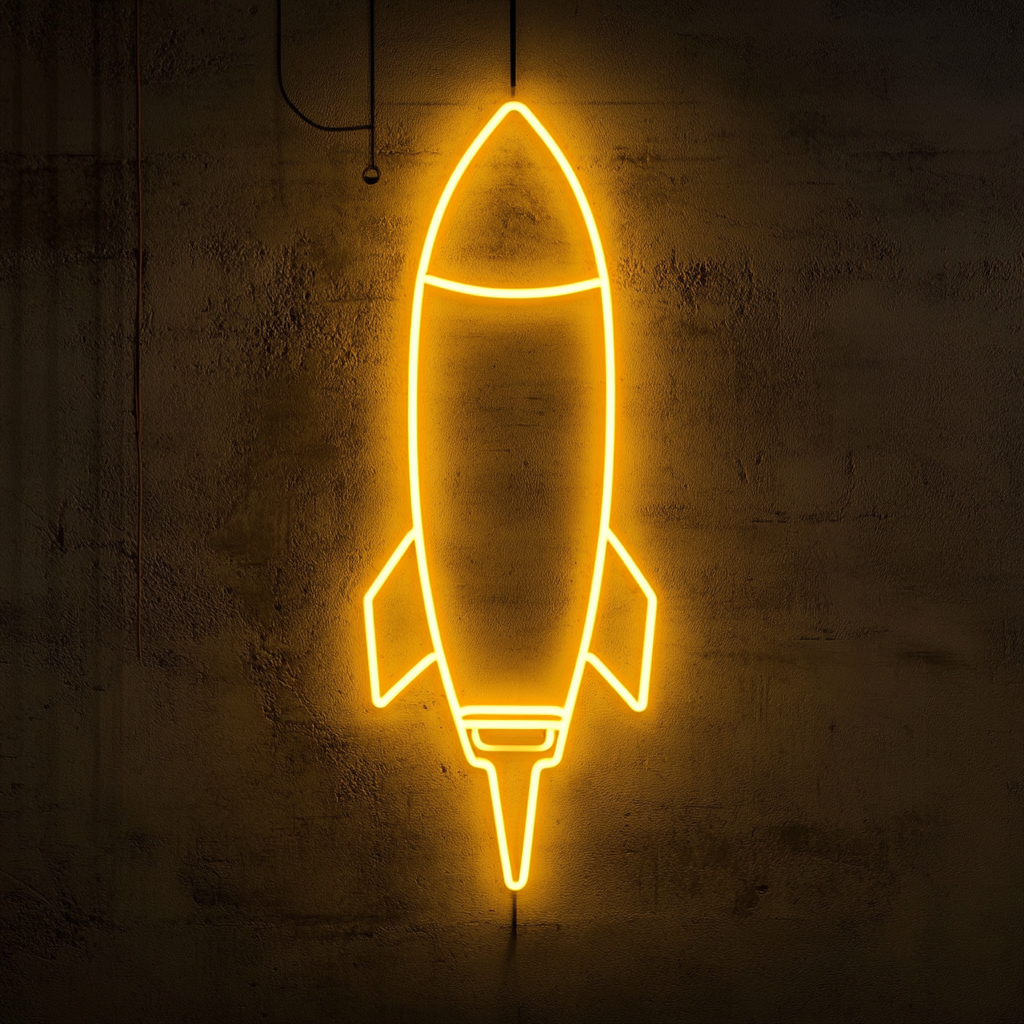 Spaceship - Yellow Neon Sign, 24 Inches