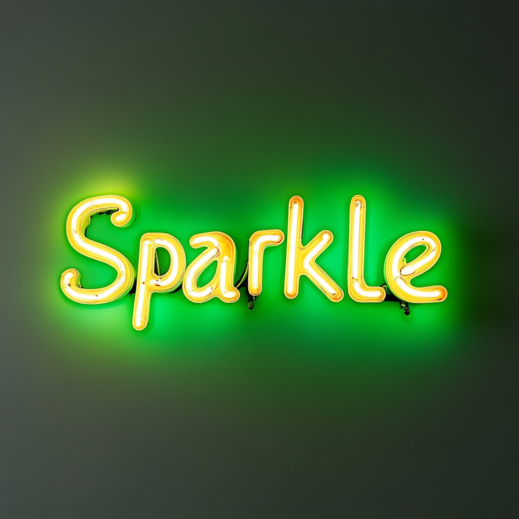 Sparkle - Green Neon Sign, 18 Inches