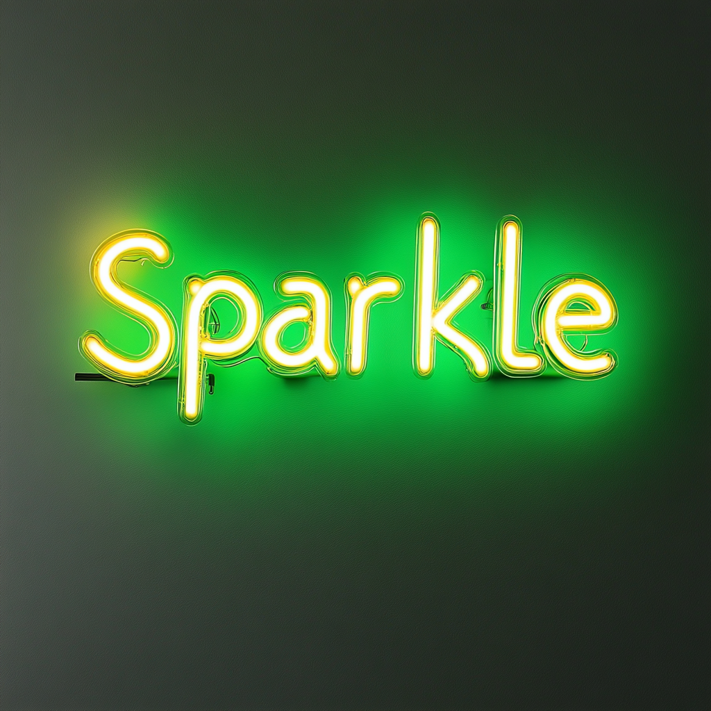 Sparkle - Green Neon Sign, 18 Inches