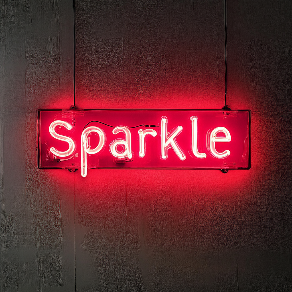 Sparkle - Red Neon Sign, 18 Inches