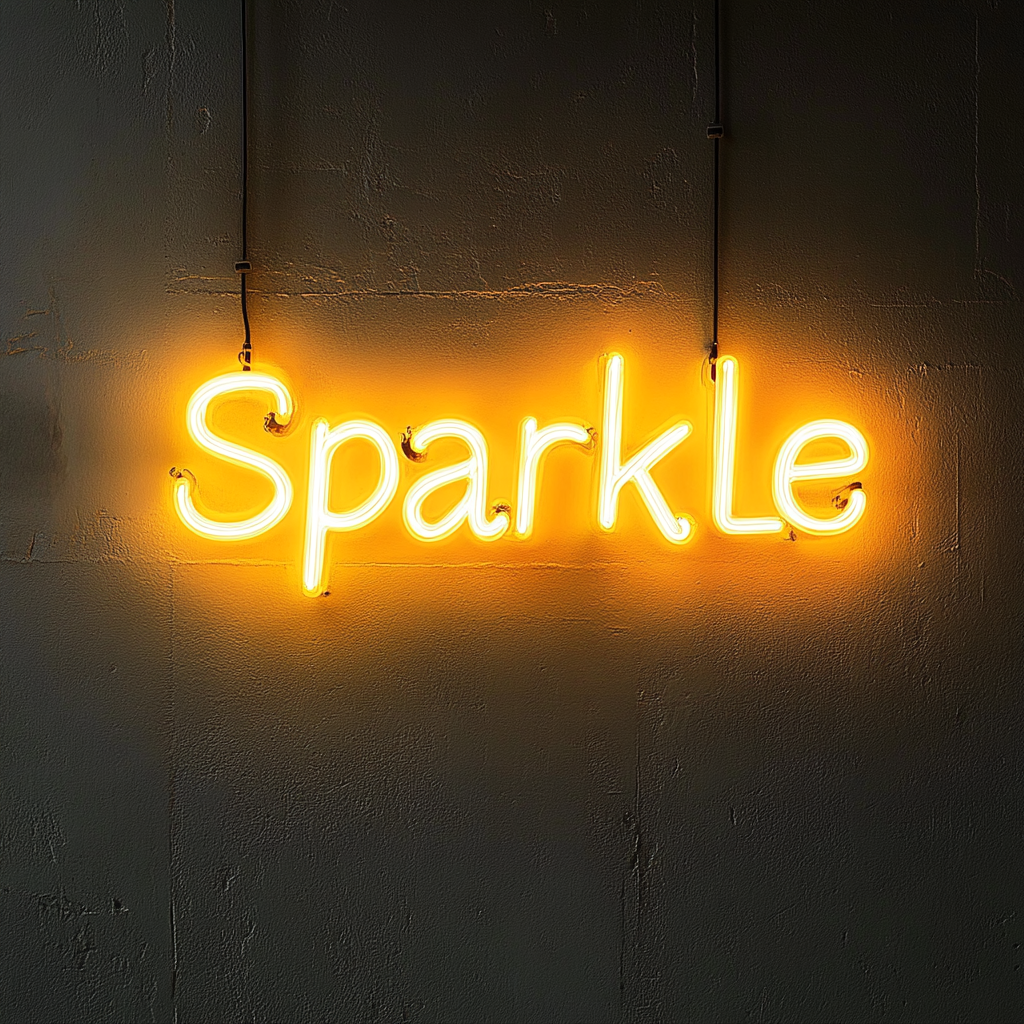 Sparkle - Yellow Neon Sign, 18 Inches