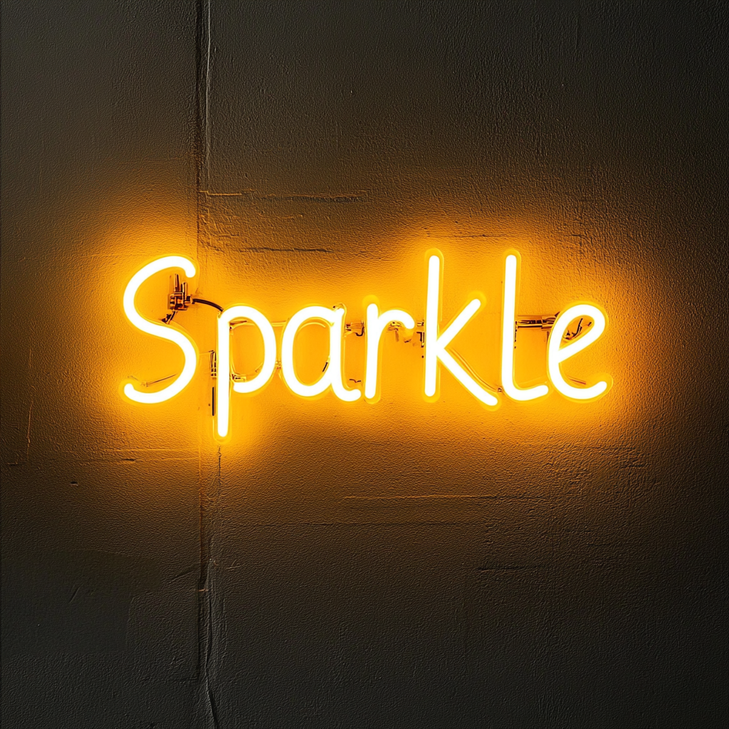 Sparkle - Yellow Neon Sign, 18 Inches