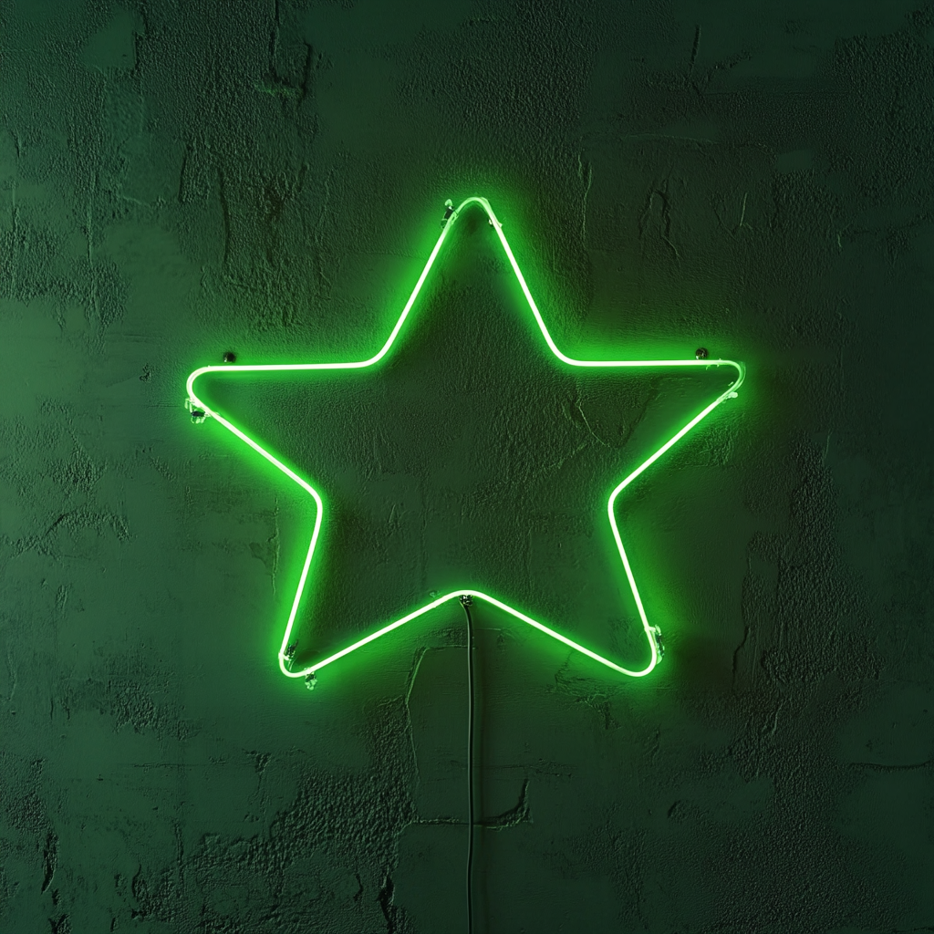Sparkle Stars - Green Neon Sign, 18 Inches