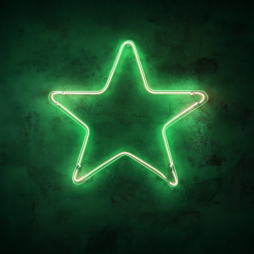 Sparkle Stars - Green Neon Sign, 24 Inches