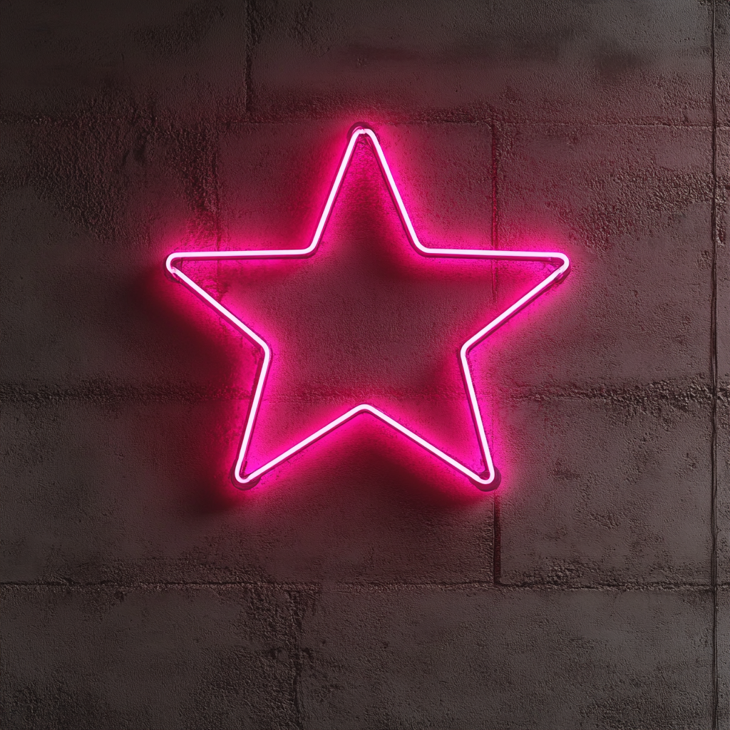 Sparkle Stars - Pink Neon Sign, 18 Inches