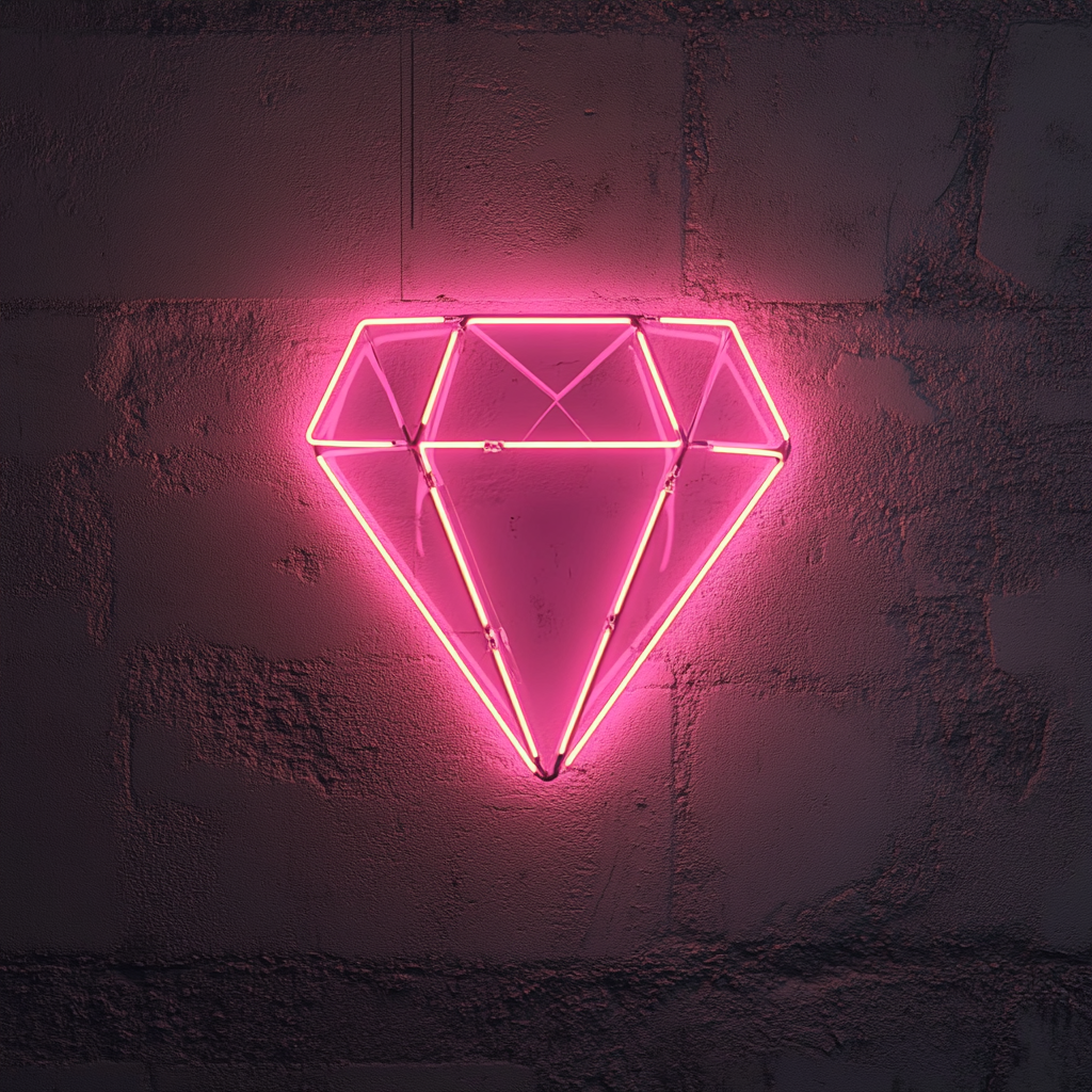 Sparkling Diamond - Pink Neon Sign, 24 Inches