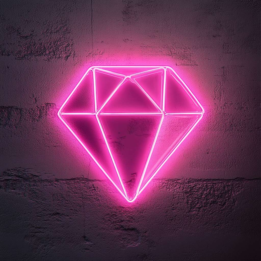 Sparkling Diamond - Pink Neon Sign, 24 Inches