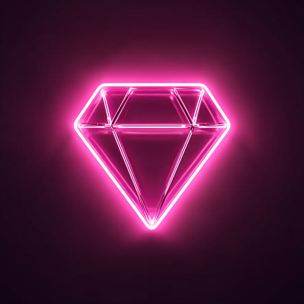Sparkling Diamond - Pink Neon Sign, 18 Inches