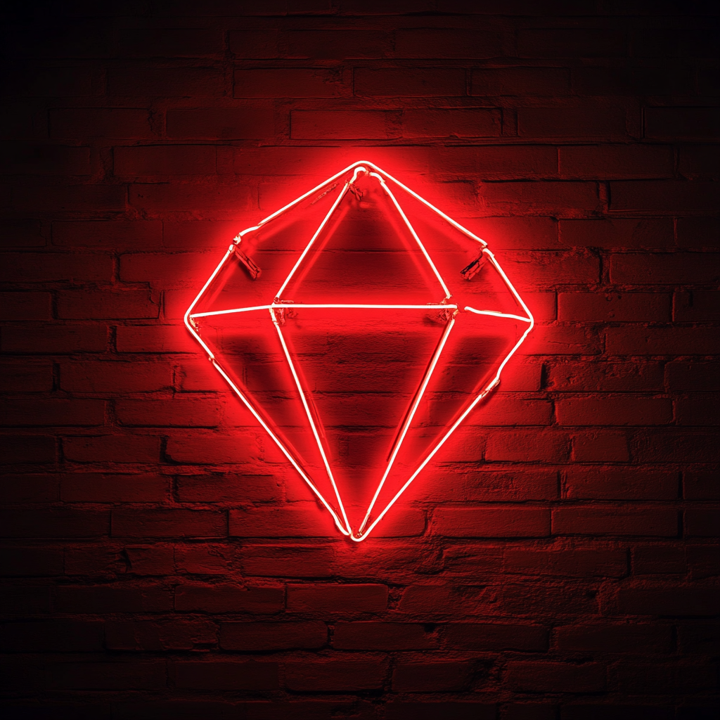 Sparkling Diamond - Red Neon Sign, 18 Inches