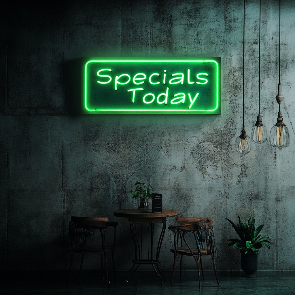 "Specials Today" - Green Neon Sign, 24 Inches