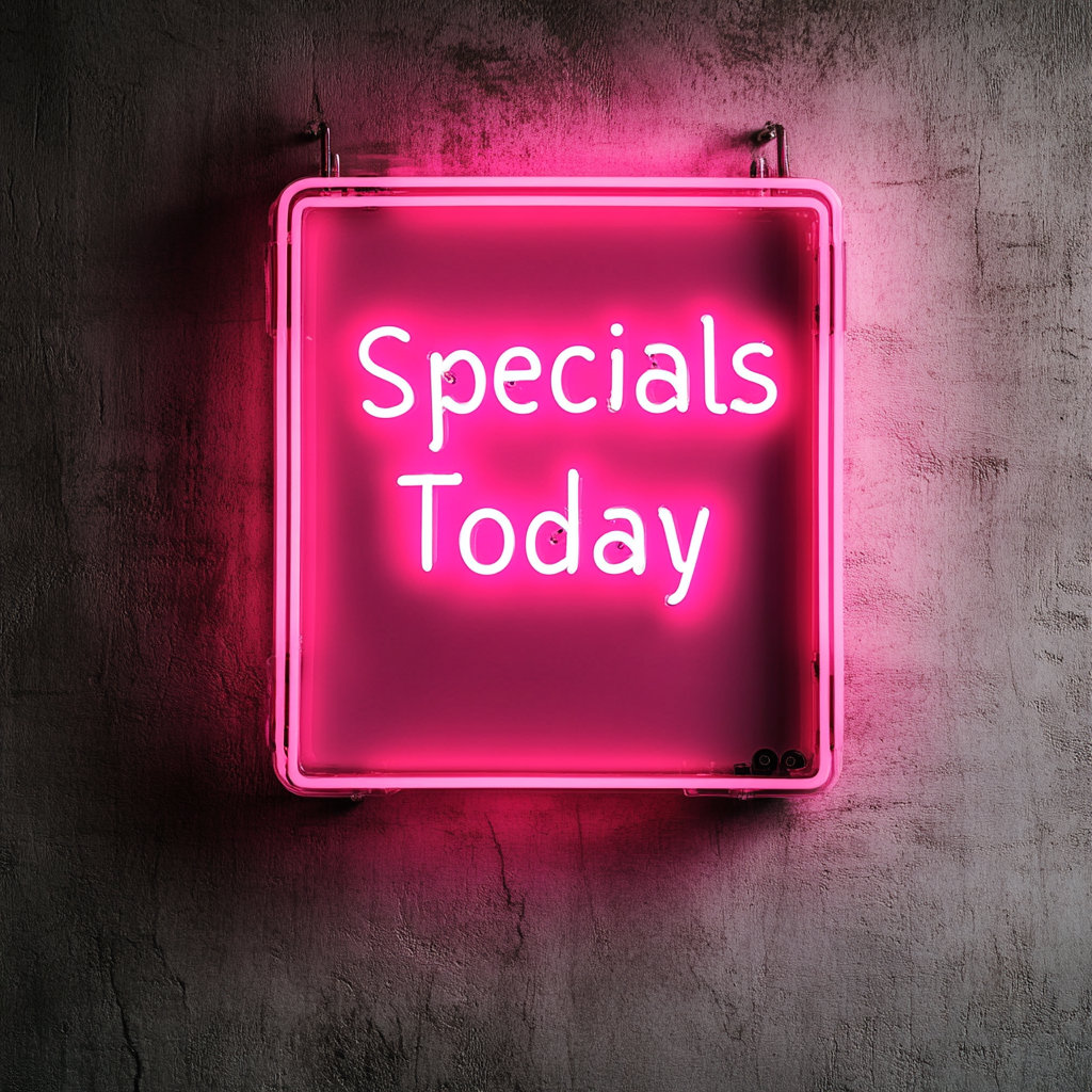 "Specials Today" - Pink Neon Sign, 24 Inches