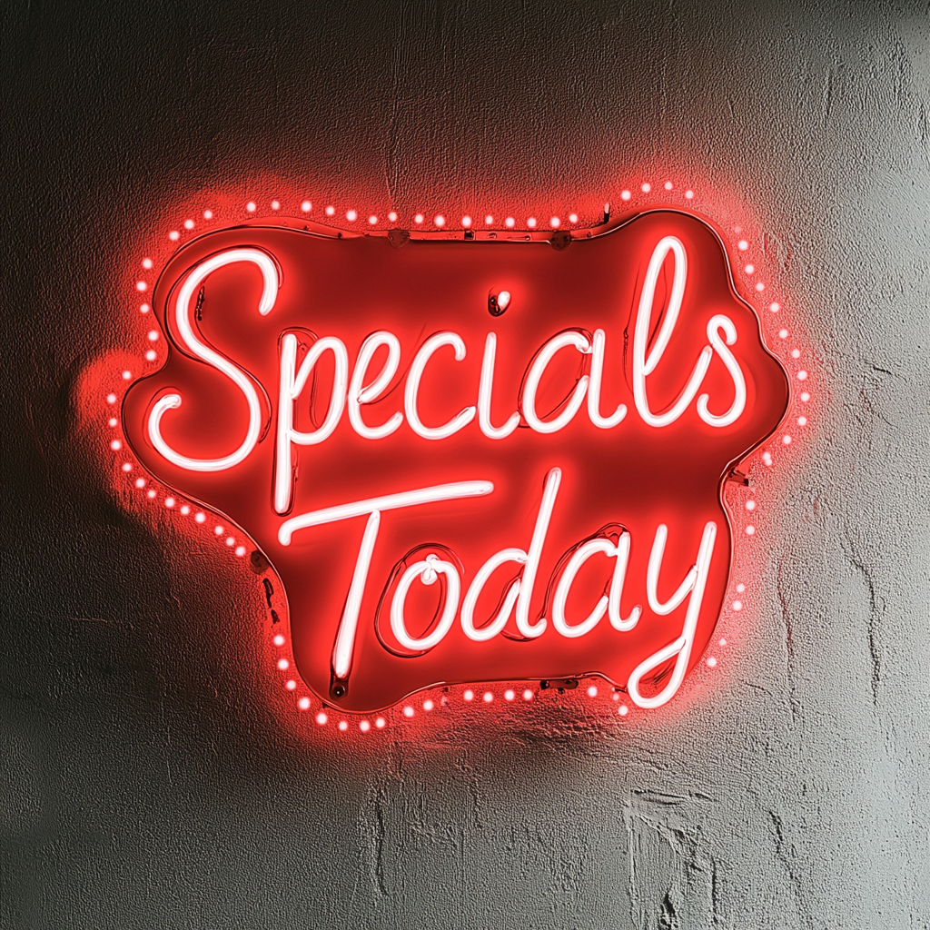 "Specials Today" - Red Neon Sign, 24 Inches