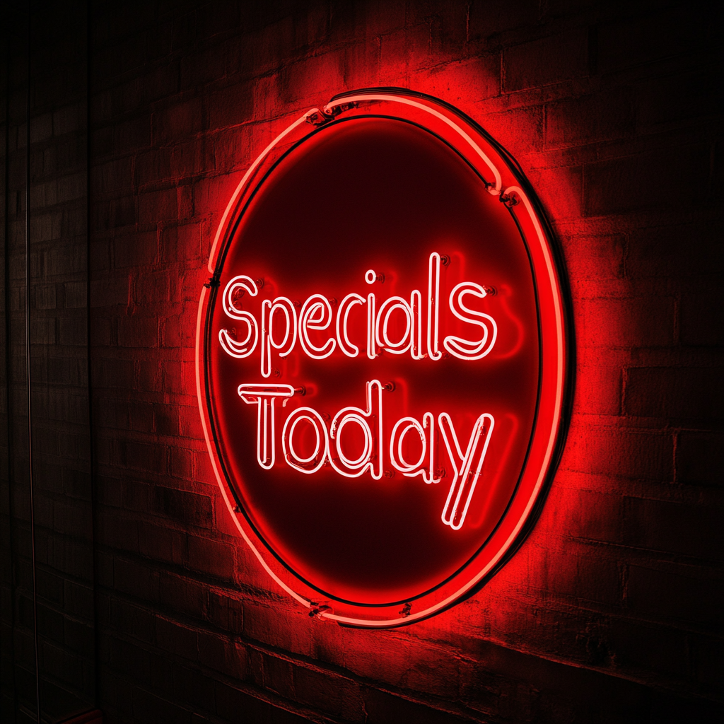 "Specials Today" - Red Neon Sign, 24 Inches