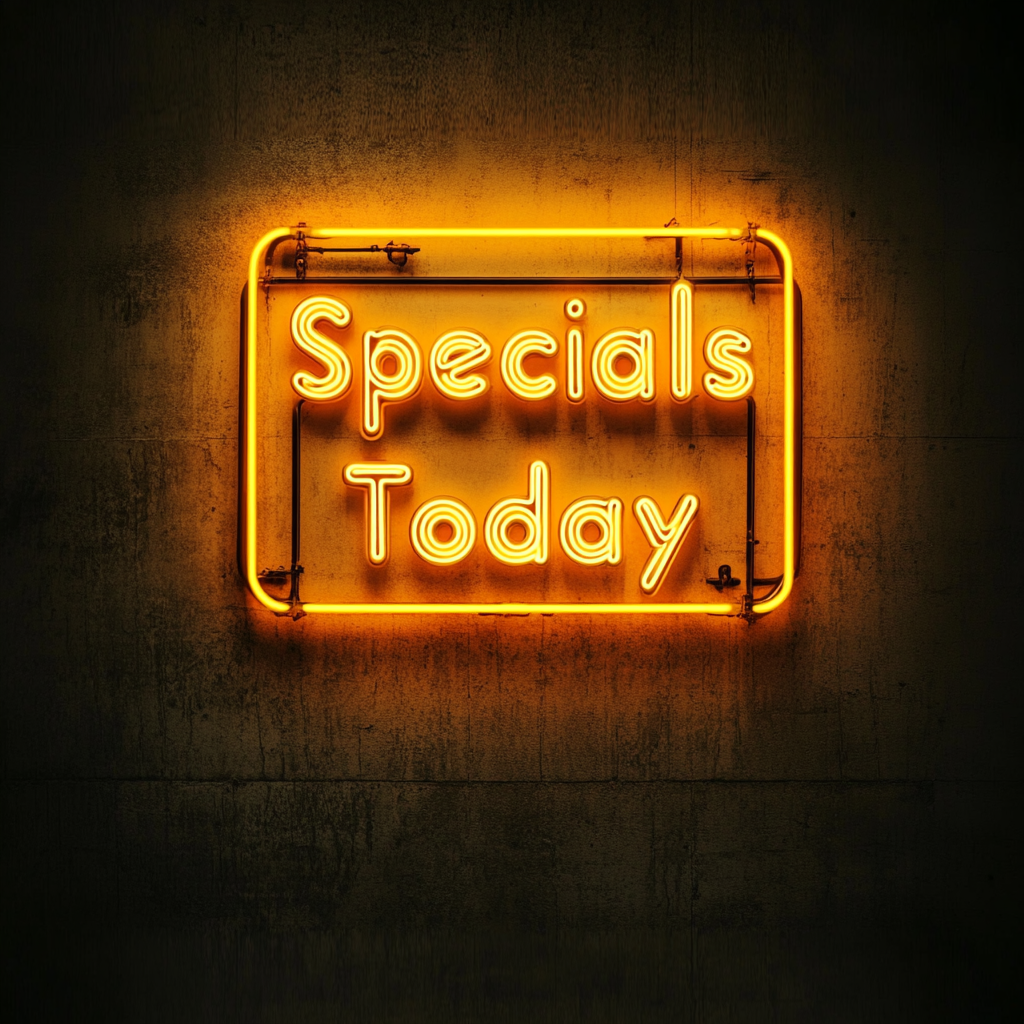 "Specials Today" - Yellow Neon Sign, 24 Inches