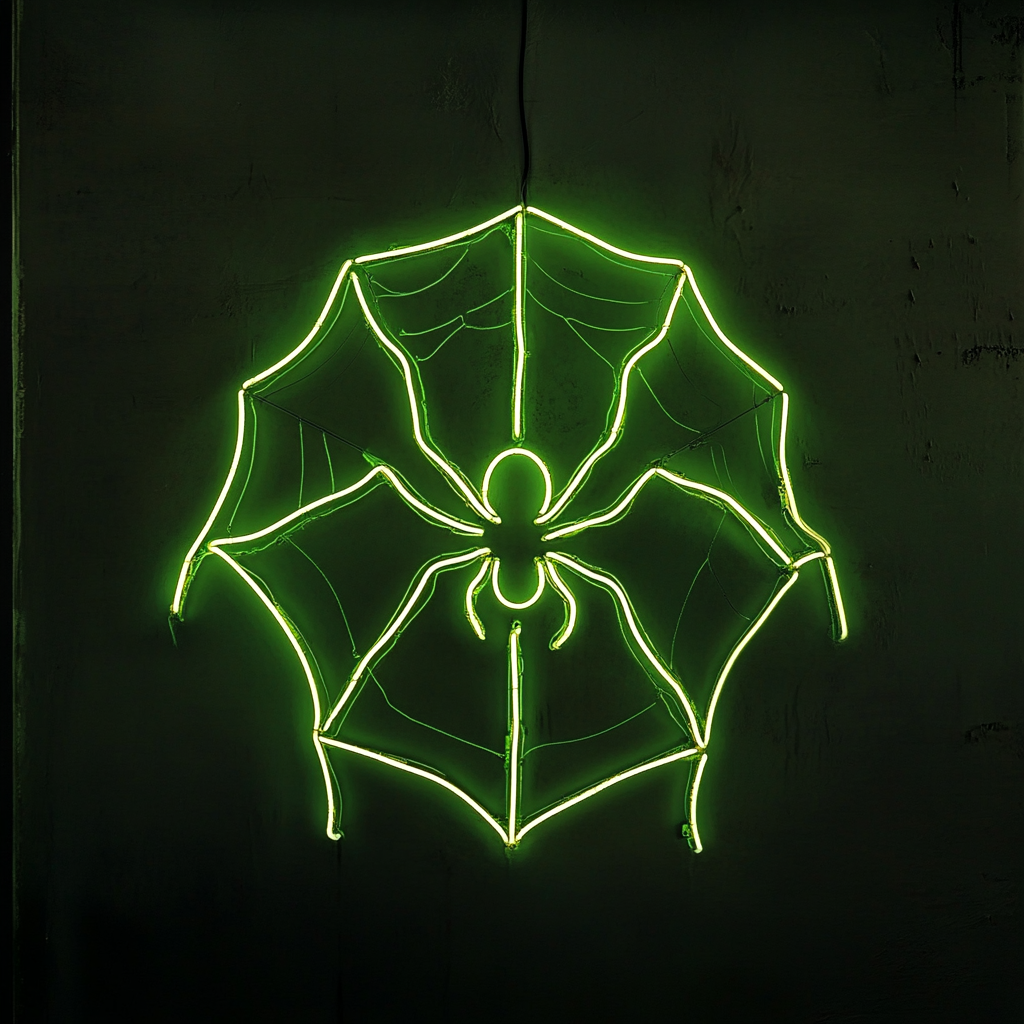 Spider - Green Neon Sign, 24 Inches