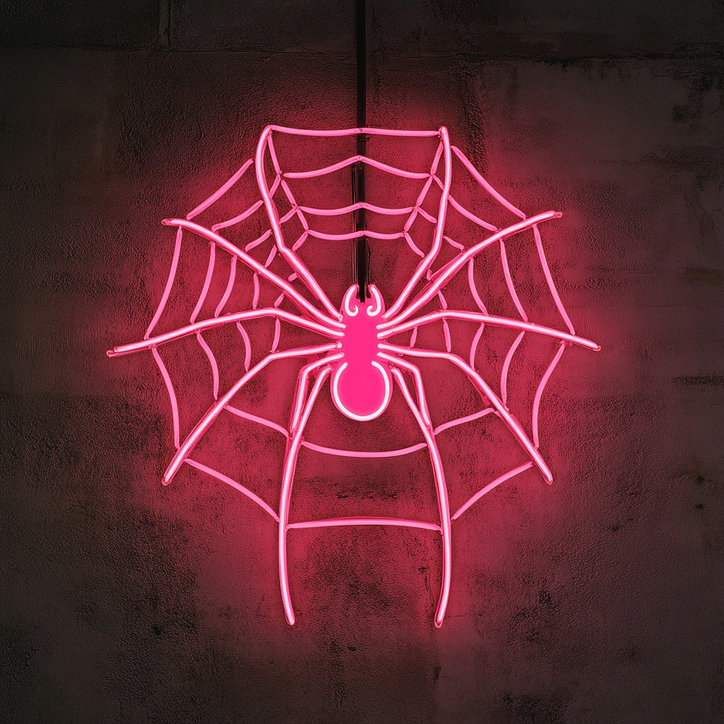Spider - Pink Neon Sign, 24 Inches