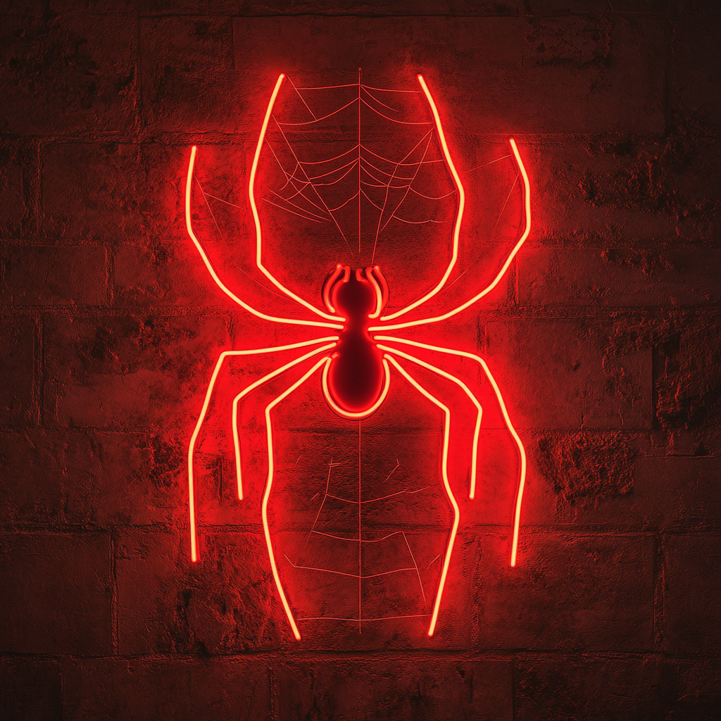 Spider - Red Neon Sign, 18 Inches