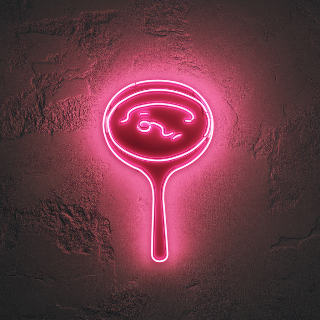 Spoonful of Soup - Pink Neon Sign, 18 Inches
