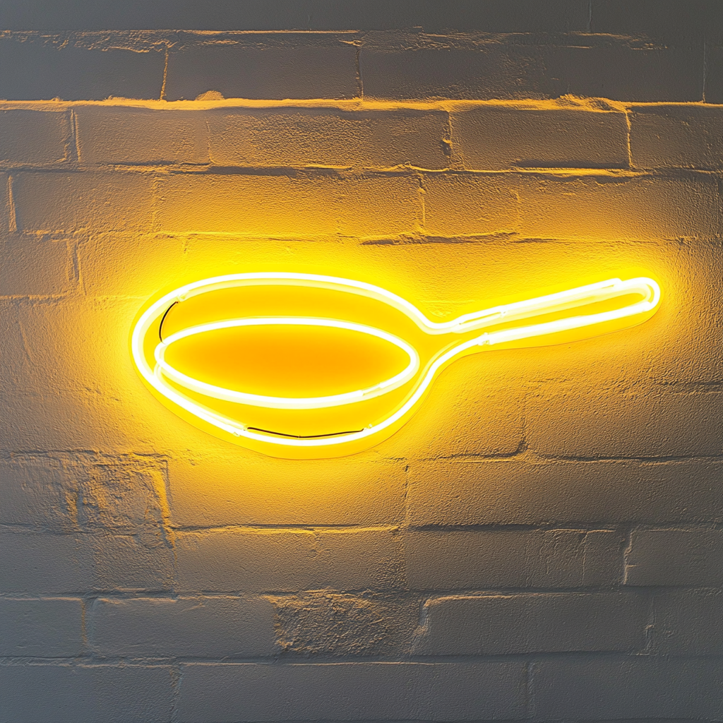 Spoonful of Soup - Yellow Neon Sign, 18 Inches