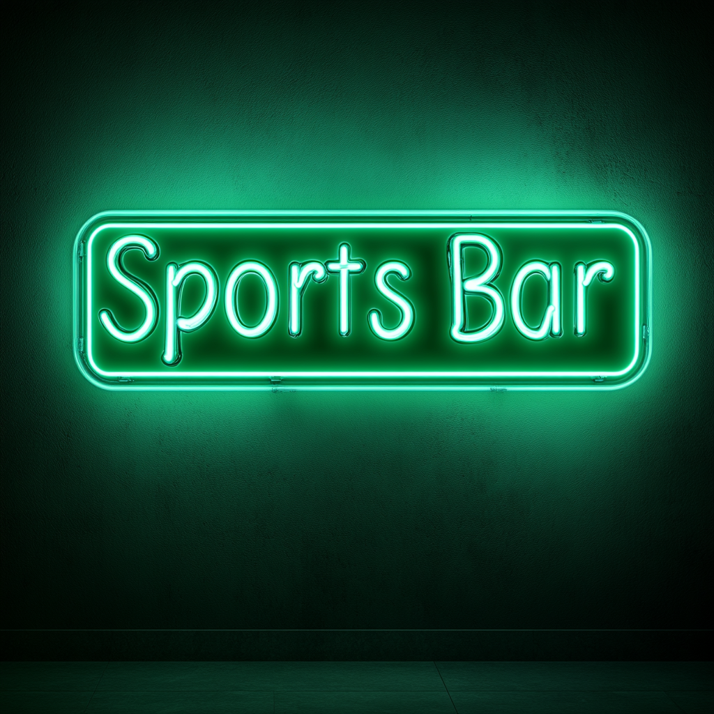 "Sports Bar" - Green Neon Sign, 24 Inches