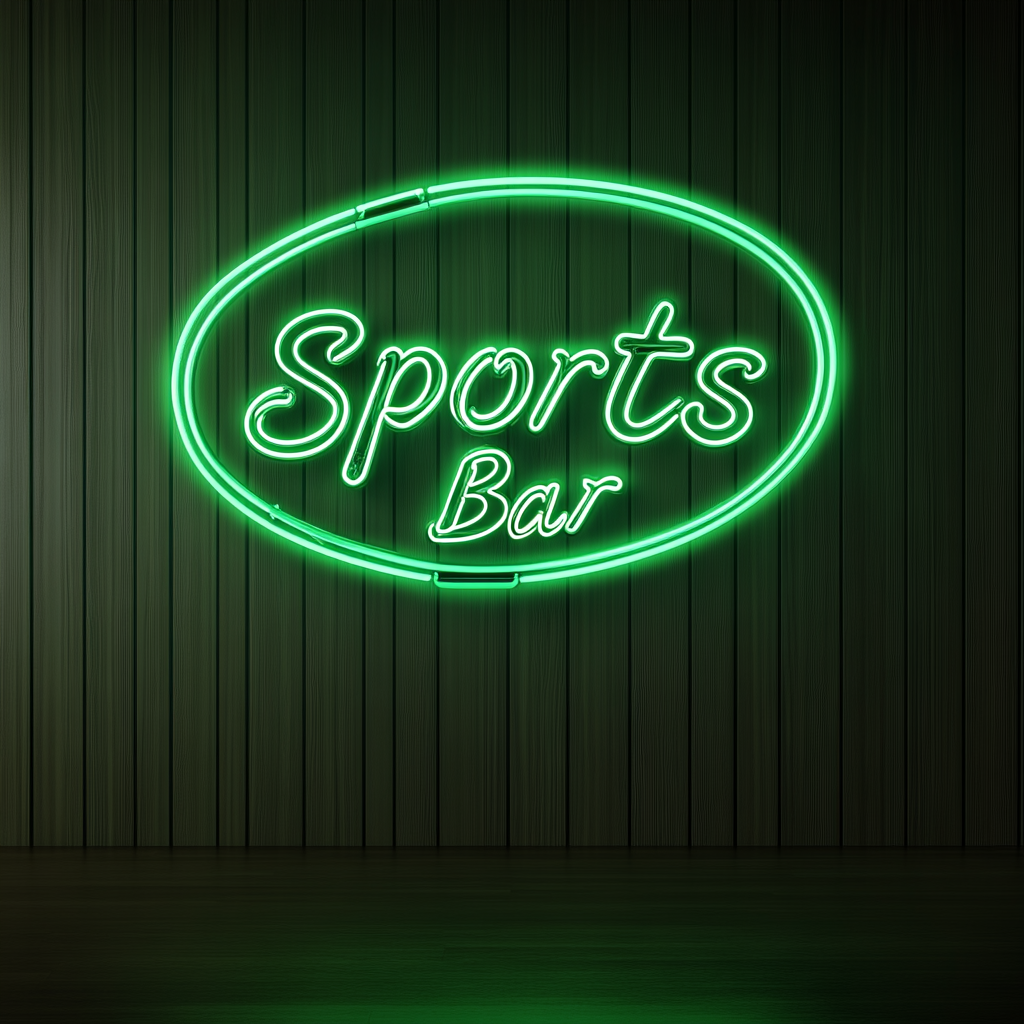 "Sports Bar" - Green Neon Sign, 24 Inches