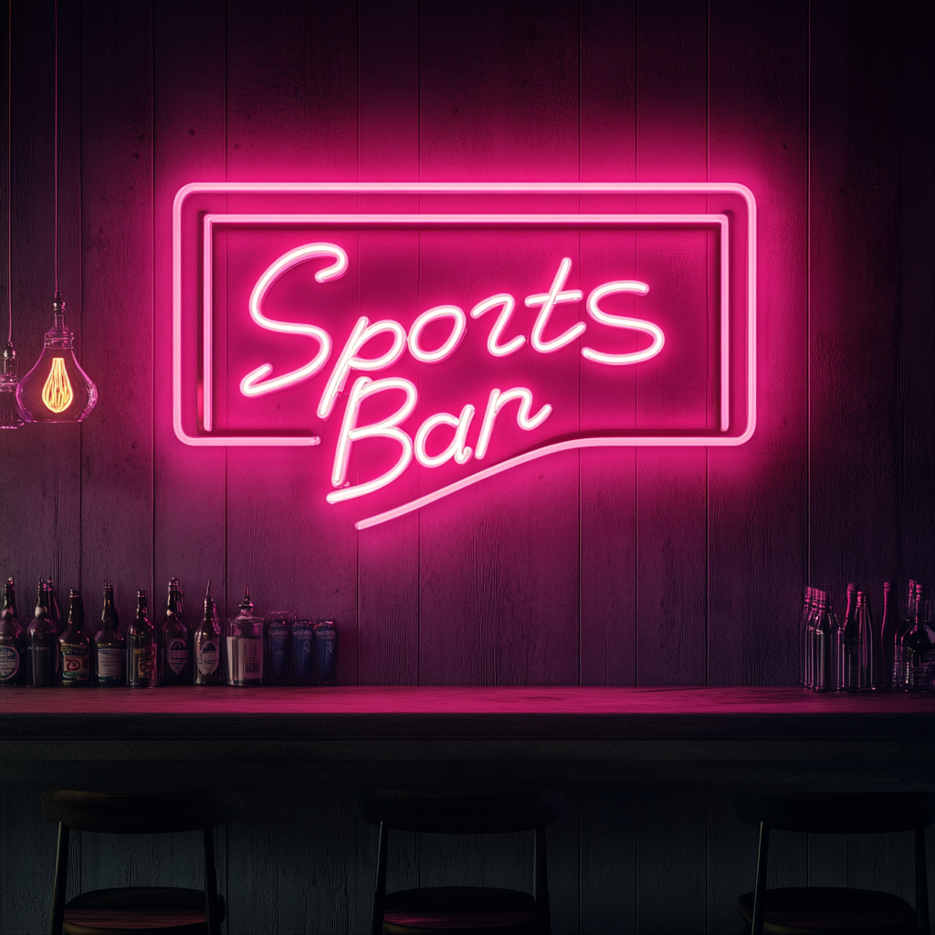 "Sports Bar" - Pink Neon Sign, 24 Inches