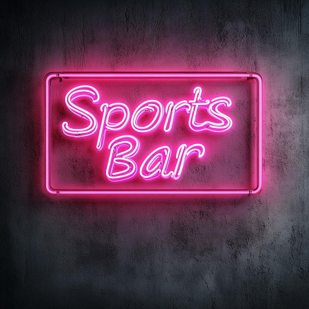 "Sports Bar" - Pink Neon Sign, 24 Inches