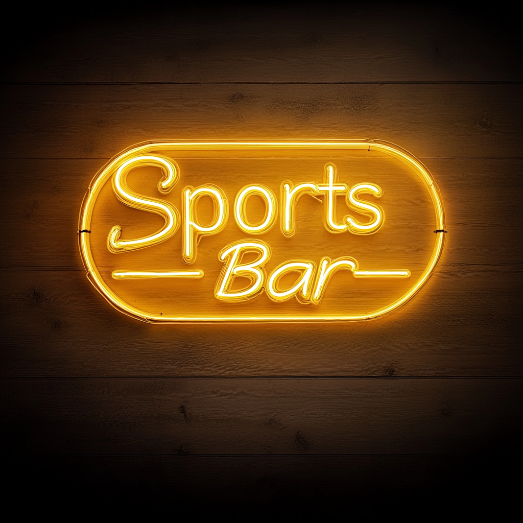 "Sports Bar" - Yellow Neon Sign, 24 Inches
