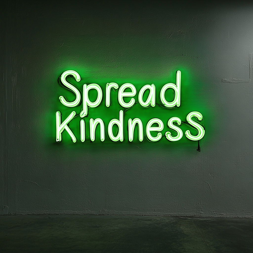 Spread Kindness - Green Neon Sign, 18 Inches