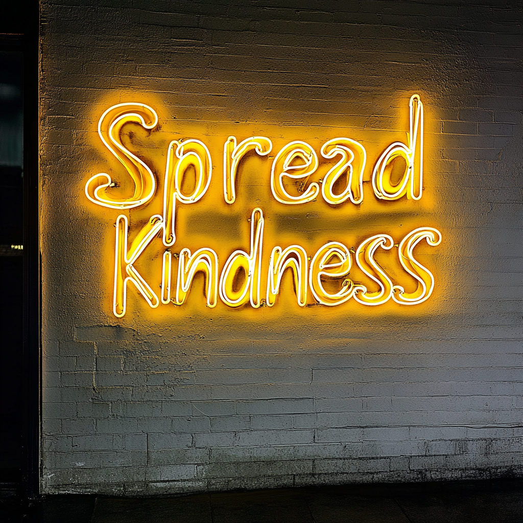 Spread Kindness - Yellow Neon Sign, 18 Inches