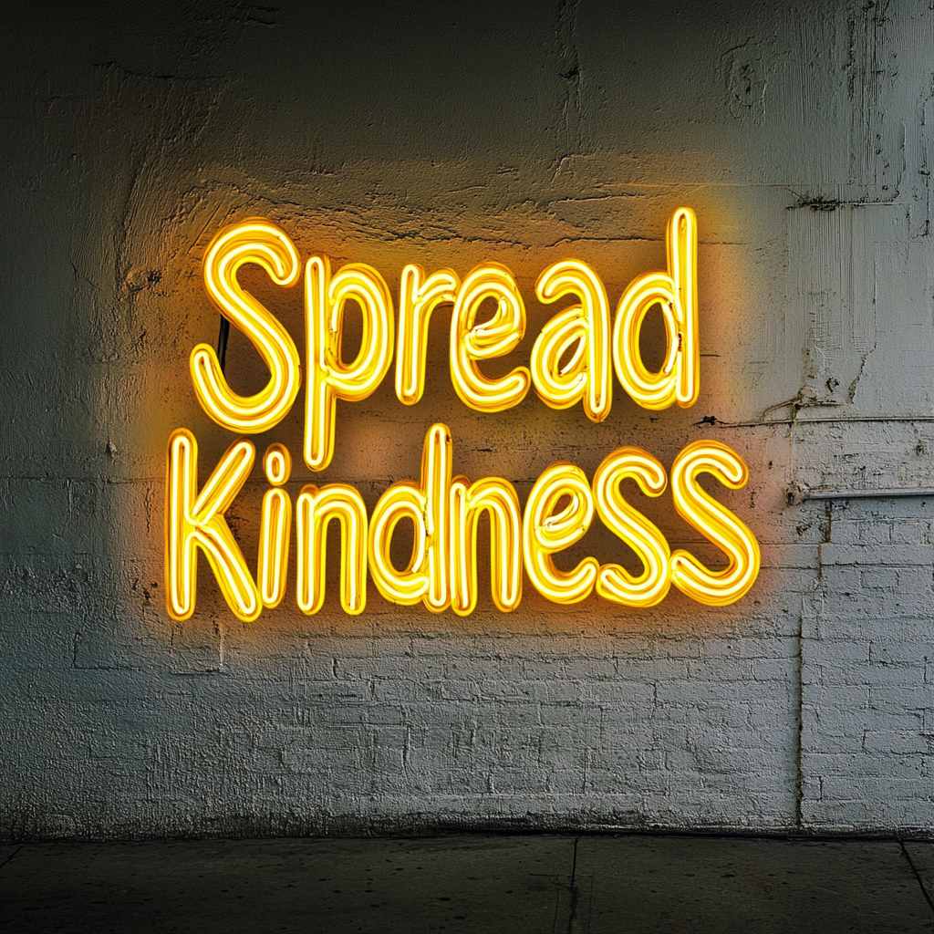 Spread Kindness - Yellow Neon Sign, 18 Inches