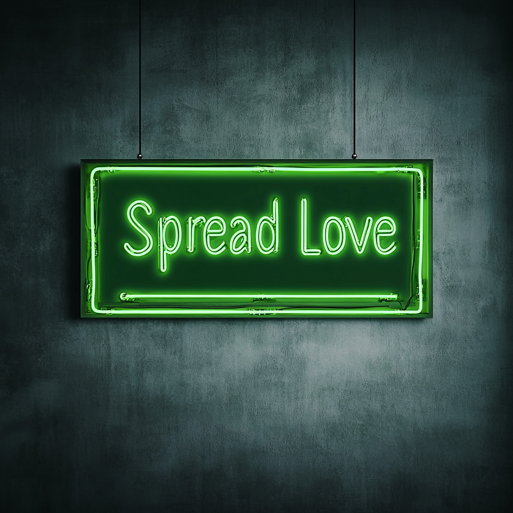 Spread Love - Green Neon Sign, 18 Inches