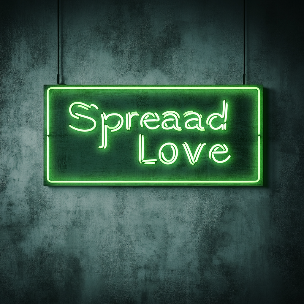 Spread Love - Green Neon Sign, 18 Inches