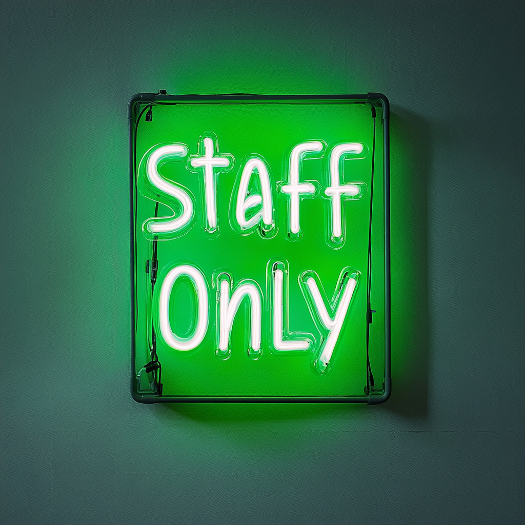 Staff Only - Green Neon Sign, 18 Inches